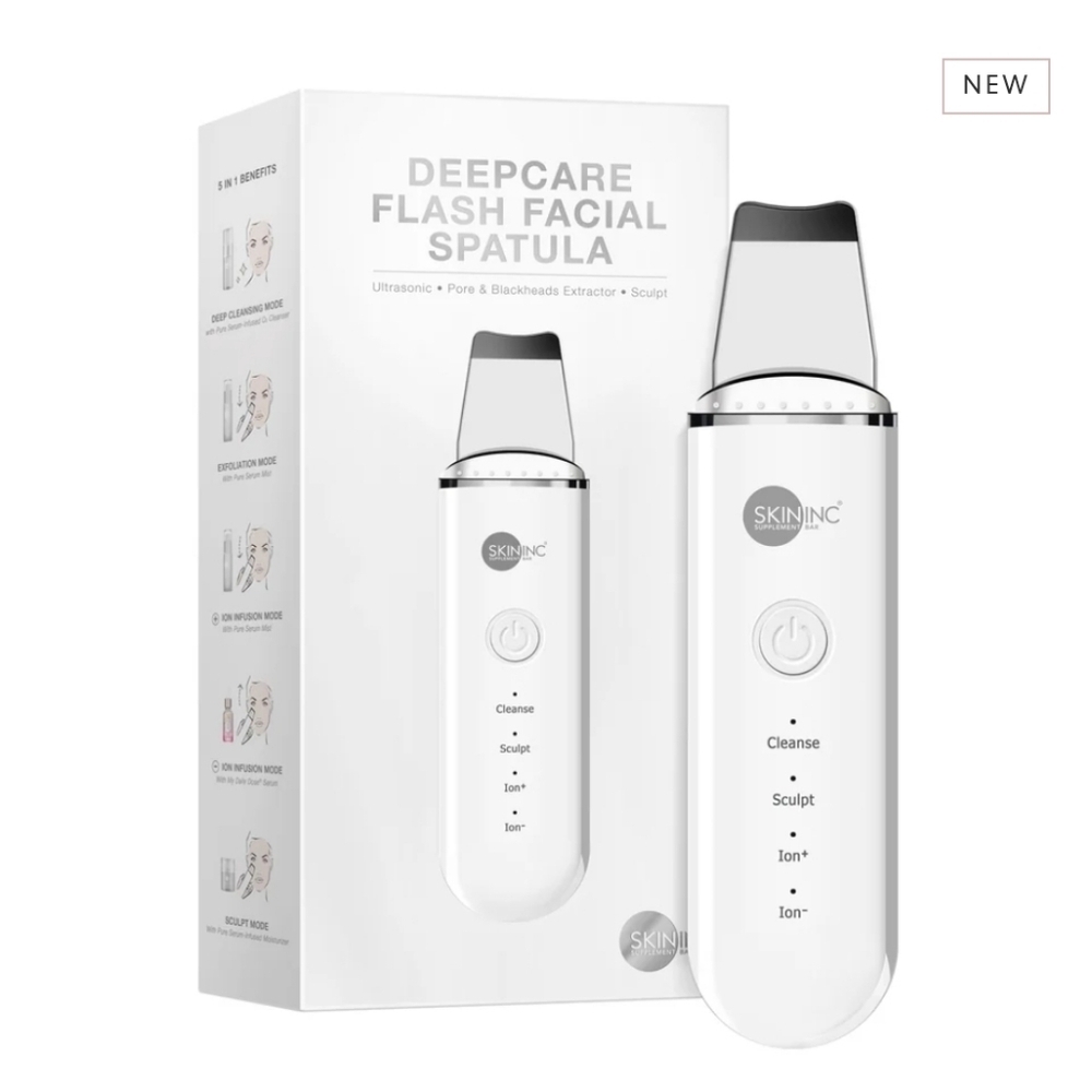 NWT SkinInc Deepcare Flash Facial Spatula ultrasonic pore & blackhead extractor